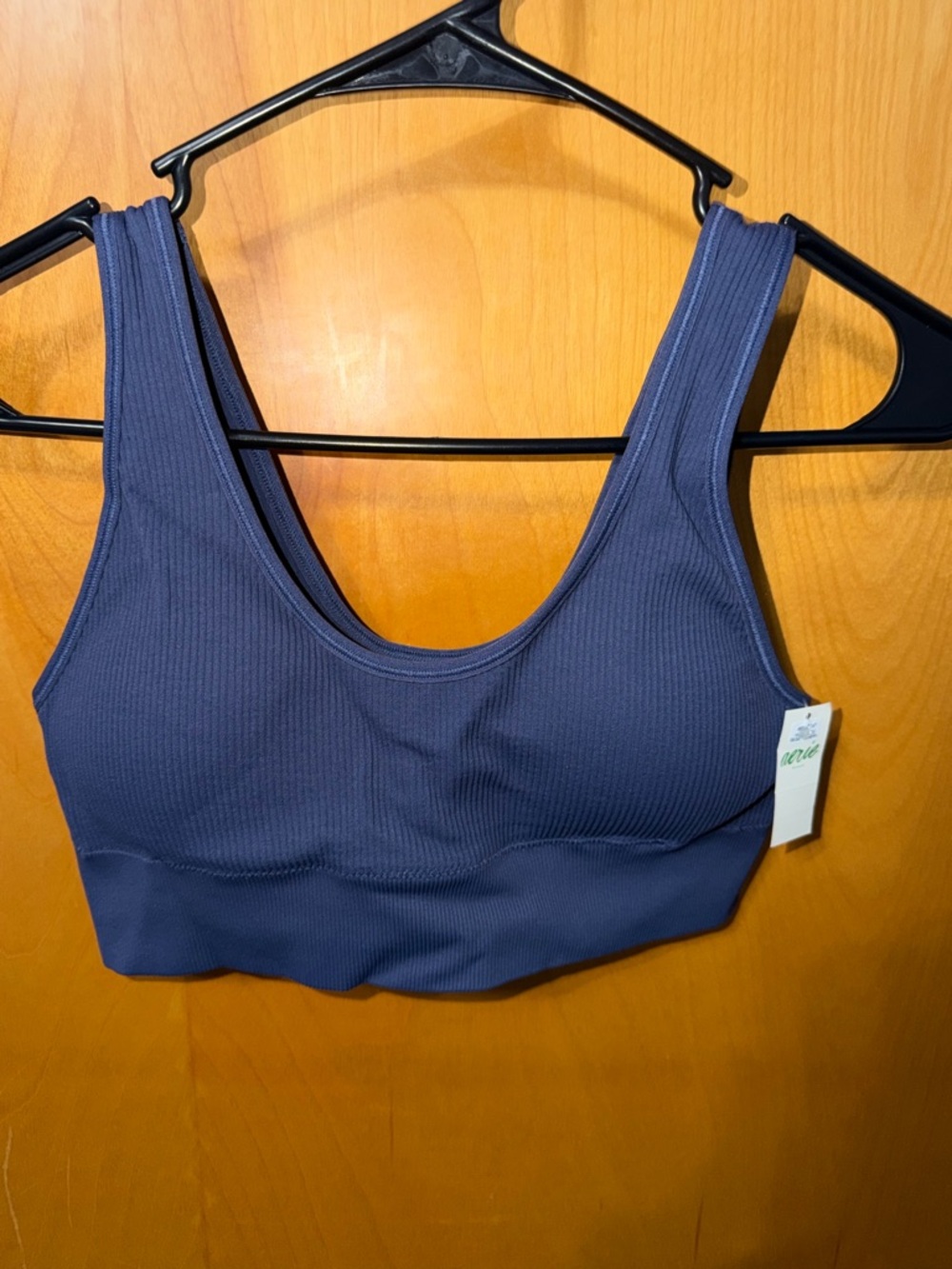 aerie Ribbed Scoop Bralette - Blue